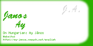 janos ay business card